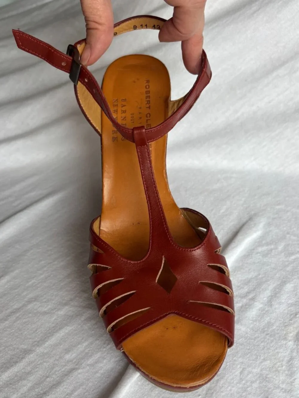 Robert Clergerie for Barneys New York Leather Wedge Sandals Size 8